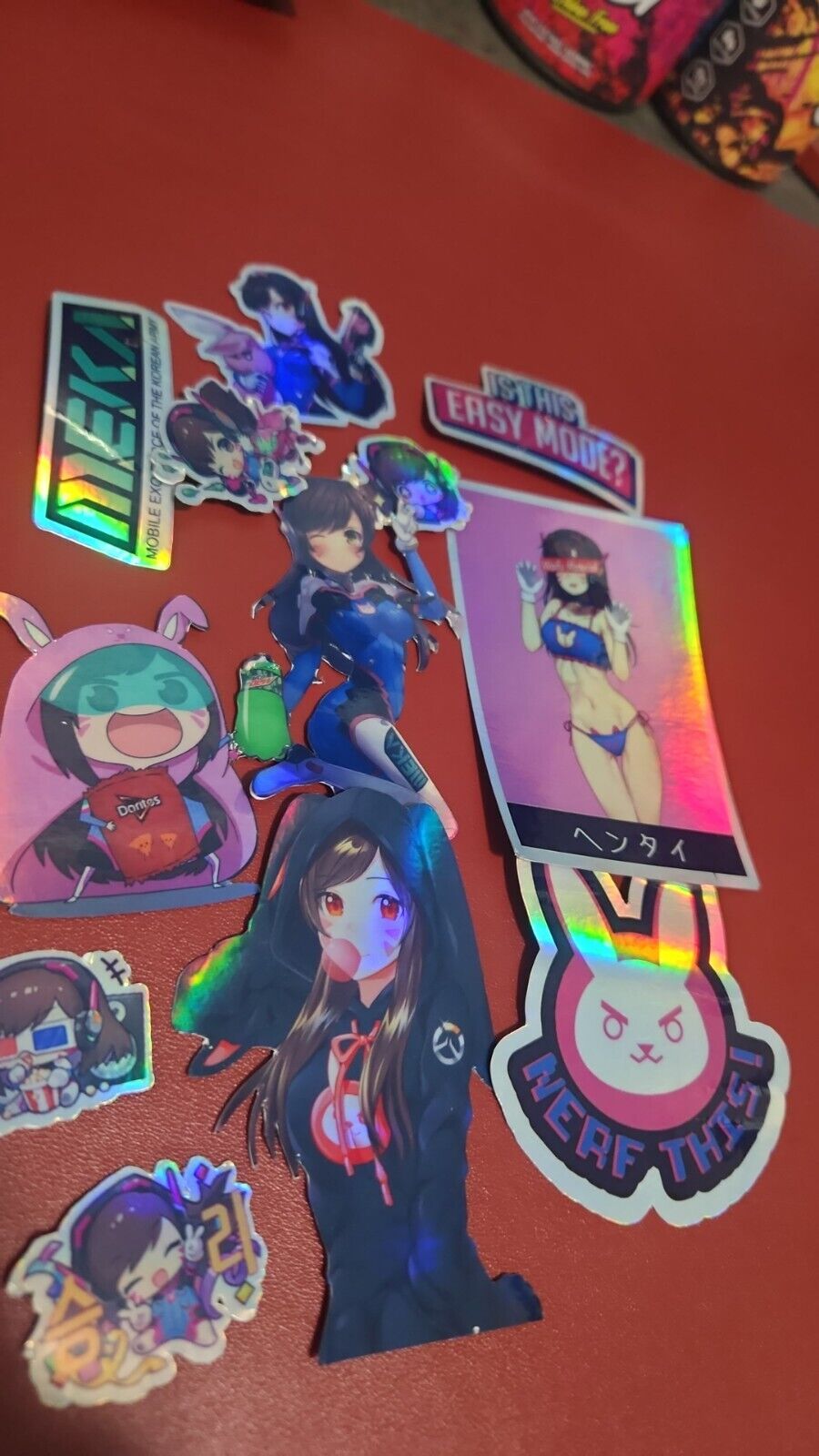 Custom holographic DVA stickers from Overwatch