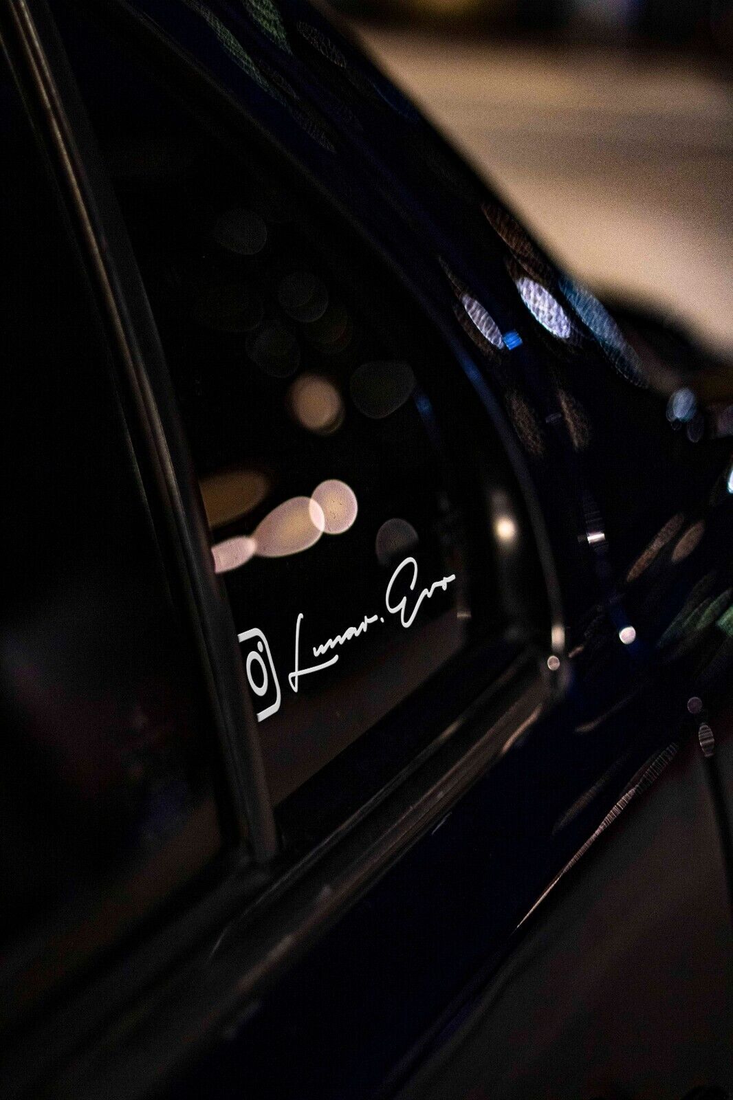 Custom Instagram vinyl sticker of Instagram handle on car