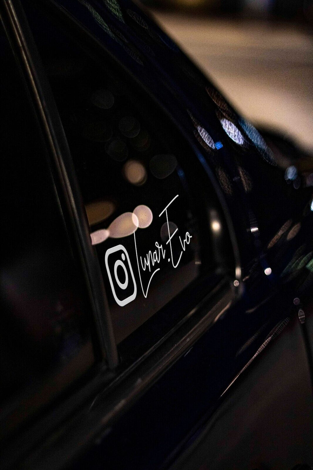 Custom Instagram vinyl sticker of Instagram handle on car